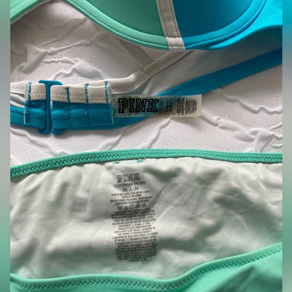 Victoria’s Secret PINK - Strappy Front T-Back Colorblock Bikini Top & Bottom - Picture 13 of 13